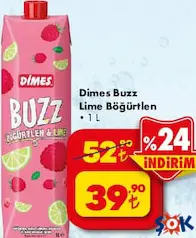 DİMES BUZZ LİME & BÖĞÜRTLEN MEYVELİ İÇECEK 1 L fiyat ve kampanya bilgisi